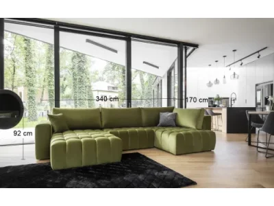 Detail produktu NABBI Brava U P rohová sedačka u s rozkladom svetlozelená