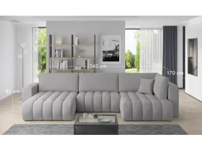 Detail produktu NABBI Brava U P rohová sedačka u s rozkladom svetlosivá