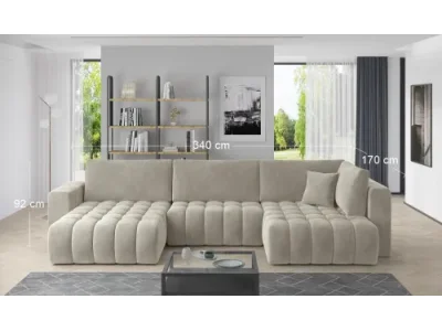 Detail produktu NABBI Brava U P rohová sedačka u s rozkladom béžová