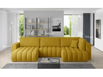 Detail produktu NABBI Brava U P rohová sedačka u s rozkladom horčicová