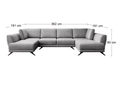 Detail produktu NABBI Liva U L/P rohová sedačka u s rozkladom a úložným priestorom svetlosivá