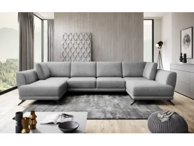 NABBI Liva U L/P rohová sedačka u s rozkladom a úložným priestorom svetlosivá