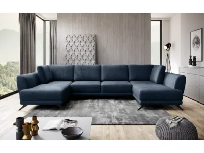 NABBI Liva U L/P rohová sedačka u s rozkladom a úložným priestorom tmavomodrá