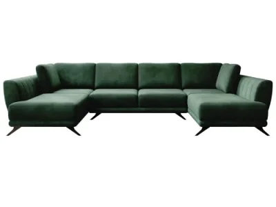 Detail produktu NABBI Liva U L/P rohová sedačka u s rozkladom a úložným priestorom tmavozelená