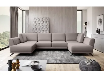 NABBI Liva U L/P rohová sedačka u s rozkladom a úložným priestorom svetloružová