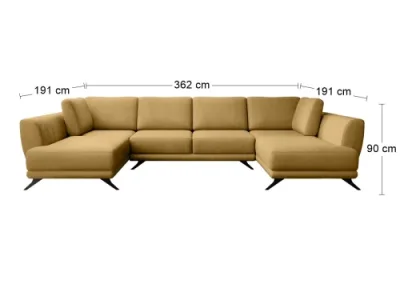 Detail produktu NABBI Liva U L/P rohová sedačka u s rozkladom a úložným priestorom horčicová
