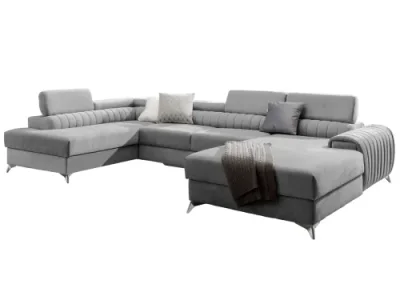 Detail produktu NABBI Lignan U L rohová sedačka u s rozkladom a úložným priestorom svetlosivá