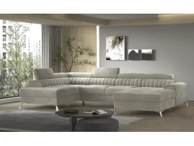 NABBI Lignan U L rohová sedačka u s rozkladom a úložným priestorom béžová