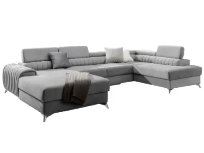 Detail produktu NABBI Lignan U P rohová sedačka u s rozkladom a úložným priestorom svetlosivá