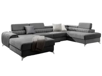 Detail produktu NABBI Lignan U P rohová sedačka u s rozkladom a úložným priestorom tmavosivá