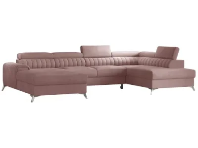 Detail produktu NABBI Lignan U P rohová sedačka u s rozkladom a úložným priestorom tmavoružová