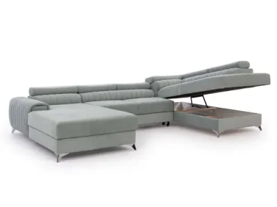 Detail produktu NABBI Lignan U P rohová sedačka u s rozkladom a úložným priestorom svetloružová