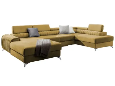 Detail produktu NABBI Lignan U P rohová sedačka u s rozkladom a úložným priestorom žltá