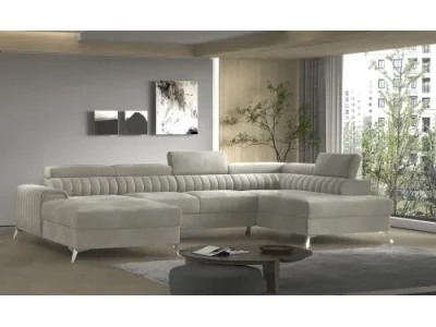 NABBI Lignan U P rohová sedačka u s rozkladom a úložným priestorom béžová