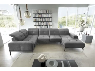 NABBI Noventa U L rohová sedačka u svetlosivá