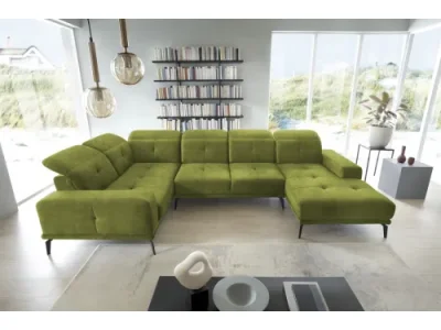 NABBI Noventa U L rohová sedačka u svetlozelená