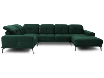 NABBI Noventa U L rohová sedačka u tmavozelená