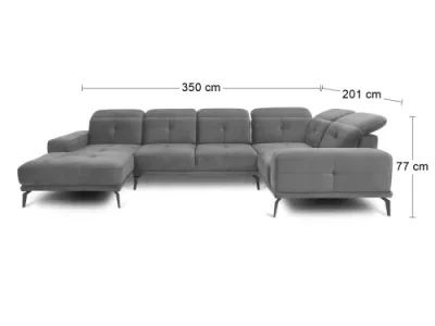 Detail produktu NABBI Noventa U P rohová sedačka u svetlosivá