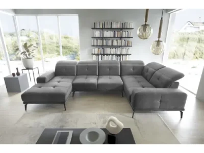 Detail produktu NABBI Noventa U P rohová sedačka u svetlosivá