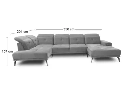 Detail produktu NABBI Barma U L rohová sedačka u svetlosivá