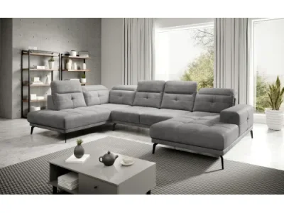 Detail produktu NABBI Barma U L rohová sedačka u svetlosivá