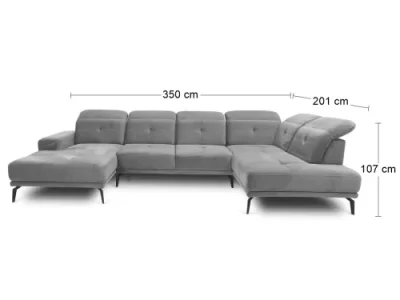 Detail produktu NABBI Barma U P rohová sedačka u svetlosivá