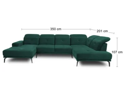 Detail produktu NABBI Barma U P rohová sedačka u tmavozelená