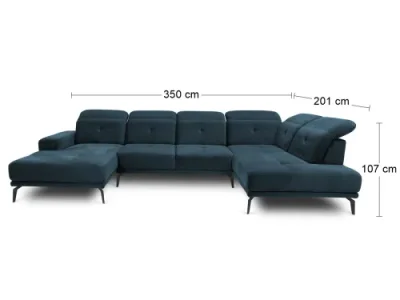 Detail produktu NABBI Barma U P rohová sedačka u tmavomodrá