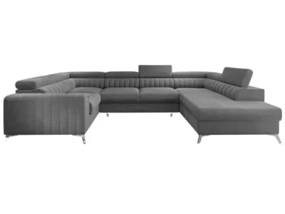 Detail produktu NABBI Lisbon U L rohová sedačka u s rozkladom a úložným priestorom svetlosivá