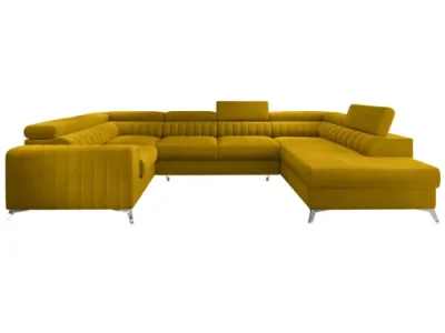 Detail produktu NABBI Lisbon U L rohová sedačka u s rozkladom a úložným priestorom horčicová