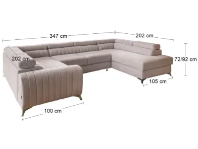 Detail produktu NABBI Lisbon U L rohová sedačka u s rozkladom a úložným priestorom svetloružová