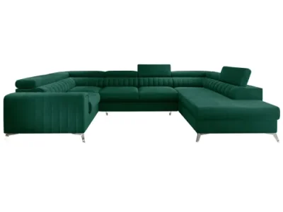 Detail produktu NABBI Lisbon U L rohová sedačka u s rozkladom a úložným priestorom tmavozelená