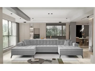 NABBI Vitoria U L/P rohová sedačka u s rozkladom svetlosivá