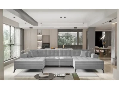 Detail produktu NABBI Vitoria U L/P rohová sedačka u s rozkladom svetlosivá