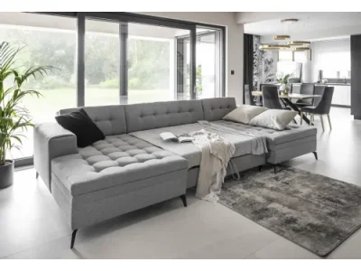 Detail produktu NABBI Vitoria U L/P rohová sedačka u s rozkladom svetlosivá