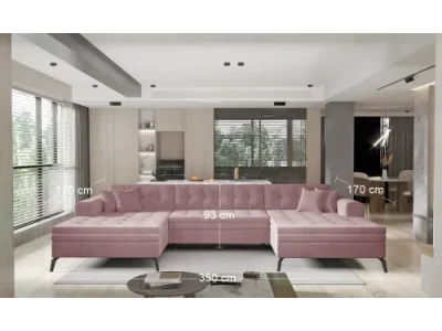 Detail produktu NABBI Vitoria U L/P rohová sedačka u s rozkladom tmavoružová