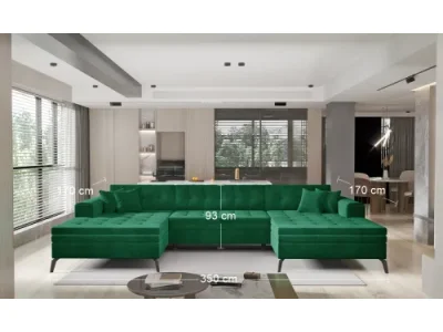 Detail produktu NABBI Vitoria U L/P rohová sedačka u s rozkladom tmavozelená