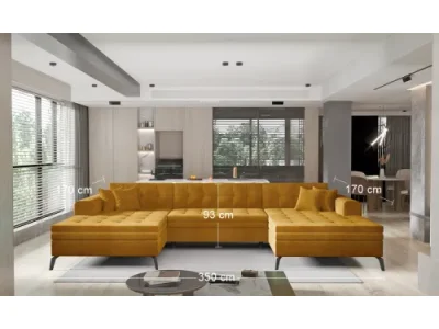 Detail produktu NABBI Vitoria U L/P rohová sedačka u s rozkladom horčicová