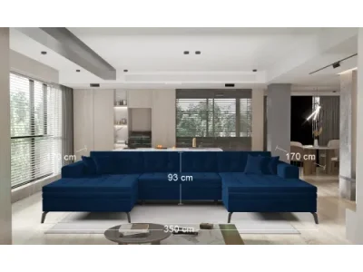 Detail produktu NABBI Vitoria U L/P rohová sedačka u s rozkladom tmavomodrá