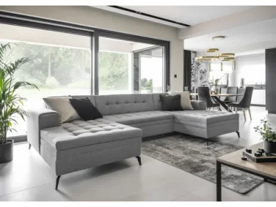 Detail produktu NABBI Vitoria U L/P rohová sedačka u s rozkladom tmavomodrá