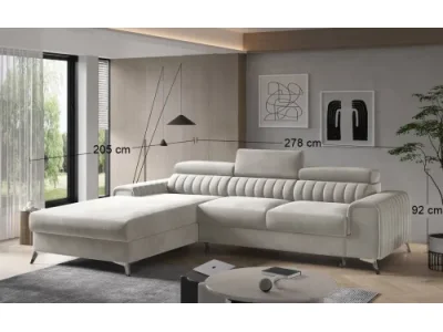 Detail produktu NABBI Granada L rohová sedačka s rozkladom a úložným priestorom béžová