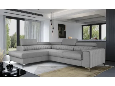 Detail produktu NABBI Lacante L rohová sedačka s rozkladom a úložným priestorom svetlosivá