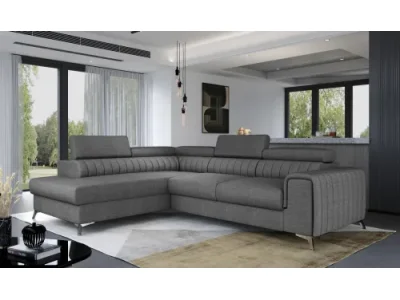 Detail produktu NABBI Lacante L rohová sedačka s rozkladom a úložným priestorom sivá