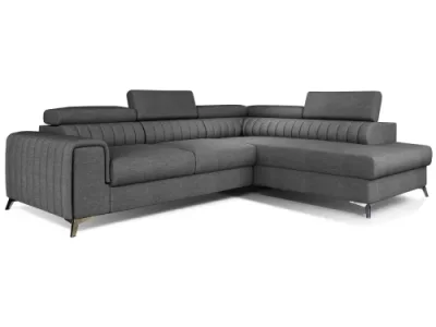 NABBI Lacante P rohová sedačka s rozkladom a úložným priestorom sivá