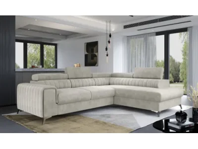 NABBI Lacante P rohová sedačka s rozkladom a úložným priestorom béžová