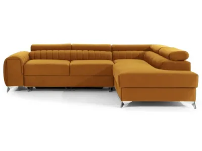 Detail produktu NABBI Lacante P rohová sedačka s rozkladom a úložným priestorom zlatá