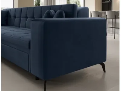 Detail produktu NABBI Savio L rohová sedačka s rozkladom tmavomodrá