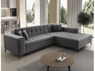 NABBI Savio P rohová sedačka s rozkladom svetlosivá