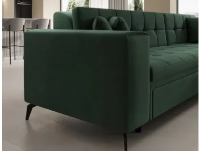 Detail produktu NABBI Savio P rohová sedačka s rozkladom tmavozelená