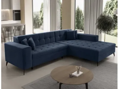 NABBI Savio P rohová sedačka s rozkladom tmavomodrá